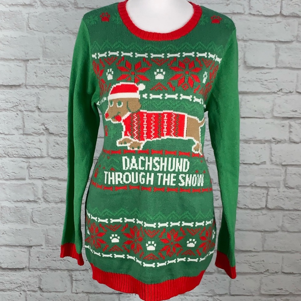 Ugly Christmas Sweater Dachshund Size XL